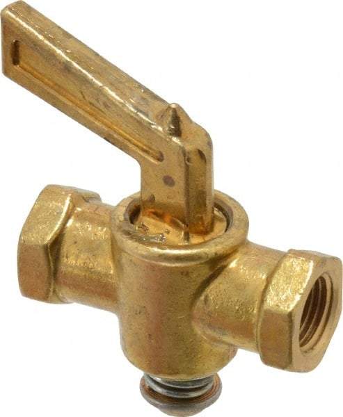 Parker - 1/8" Pipe, Female Pipe to Female Pipe Drain Cock & Shutoff Valve - 1/8-27 Thread, 30 Max psi - USA Tool & Supply