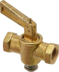 Parker - 1/8" Pipe, Female Pipe to Female Pipe Drain Cock & Shutoff Valve - 1/8-27 Thread, 30 Max psi - USA Tool & Supply