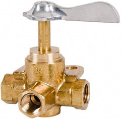 Parker - 1/4" Pipe, Female Pipe Drain Cock & Shutoff Valve - 1/4-18 Thread, 30 Max psi - USA Tool & Supply