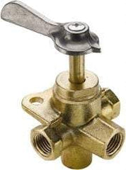 Parker - 1/4" Pipe, Female Pipe Drain Cock & Shutoff Valve - 1/4-18 Thread, 30 Max psi - USA Tool & Supply