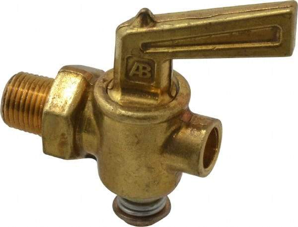 Parker - 1/8" Pipe, Male Pipe Drain Cock & Shutoff Valve - 1/8-27 Thread, 150 Max psi - USA Tool & Supply