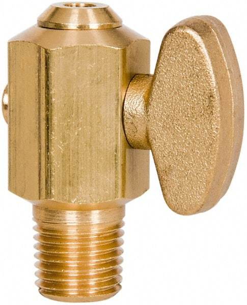 Parker - 1/4" Pipe, Male Pipe Drain Cock & Shutoff Valve - 1/4-18 Thread, 150 Max psi - USA Tool & Supply