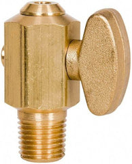 Parker - 1/4" Pipe, Male Pipe Drain Cock & Shutoff Valve - 1/4-18 Thread, 150 Max psi - USA Tool & Supply