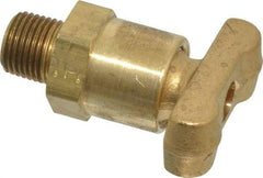 Parker - 1/8" Pipe, Male Pipe Drain Cock & Shutoff Valve - 1/8-27 Thread, 150 Max psi - USA Tool & Supply