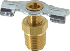 Parker - 1/8" Pipe, External Seal Drain Cock & Shutoff Valve - 1/8-27 Thread, 150 Max psi - USA Tool & Supply