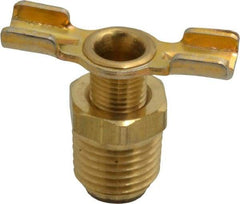 Parker - 1/4" Pipe, External Seal Drain Cock & Shutoff Valve - 1/4-18 Thread, 150 Max psi - USA Tool & Supply