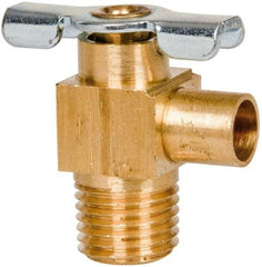 Parker - 1/4" Pipe, 3/8" Tube, Tube to Male Pipe Drain Cock & Shutoff Valve - 1/4-18 Thread, 150 Max psi - USA Tool & Supply