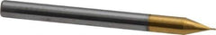 SGS - 1/64", 1/32" LOC, 1/8" Shank Diam, 1-1/2" OAL, 4 Flute, Solid Carbide Square End Mill - Single End, TiN Finish, Spiral Flute, 30° Helix, Centercutting, Right Hand Cut, Right Hand Flute, Series 1 - USA Tool & Supply