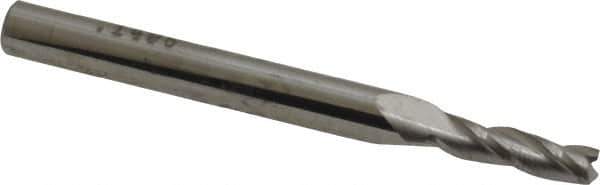 SGS - 9/64", 1/2" LOC, 3/16" Shank Diam, 2" OAL, 3 Flute, Solid Carbide Square End Mill - Single End, Uncoated, Spiral Flute, 30° Helix, Centercutting, Right Hand Cut, Right Hand Flute, Series 5 - USA Tool & Supply