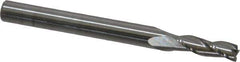 SGS - 5/32", 1/2" LOC, 3/16" Shank Diam, 2" OAL, 3 Flute, Solid Carbide Square End Mill - Single End, Uncoated, Spiral Flute, 30° Helix, Centercutting, Right Hand Cut, Right Hand Flute, Series 5 - USA Tool & Supply