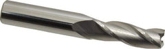 SGS - 11/32", 1" LOC, 3/8" Shank Diam, 2-1/2" OAL, 3 Flute, Solid Carbide Square End Mill - Single End, Uncoated, Spiral Flute, 30° Helix, Centercutting, Right Hand Cut, Right Hand Flute, Series 5 - USA Tool & Supply