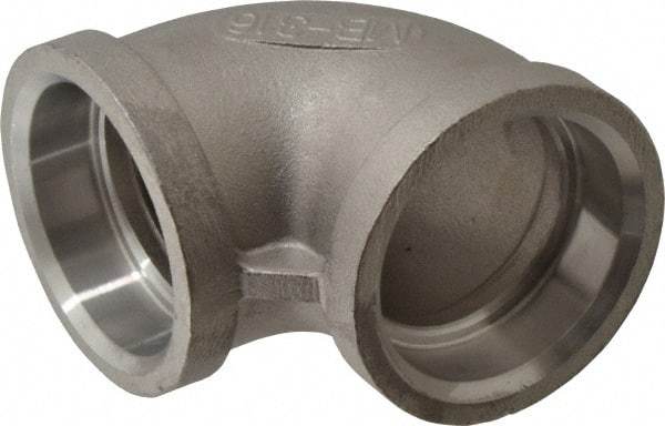 Merit Brass - 1-1/4" Grade 316 Stainless Steel Pipe 90° Elbow - Socket Weld x Socket Weld End Connections, 150 psi - USA Tool & Supply