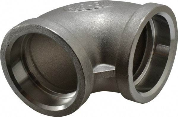 Merit Brass - 1-1/2" Grade 316 Stainless Steel Pipe 90° Elbow - Socket Weld x Socket Weld End Connections, 150 psi - USA Tool & Supply