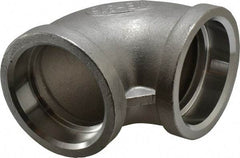 Merit Brass - 1-1/2" Grade 316 Stainless Steel Pipe 90° Elbow - Socket Weld x Socket Weld End Connections, 150 psi - USA Tool & Supply