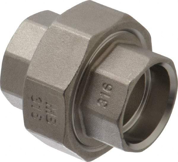 Merit Brass - 3/4" Grade 316 Stainless Steel Pipe Union - Socket Weld x Socket Weld End Connections, 150 psi - USA Tool & Supply