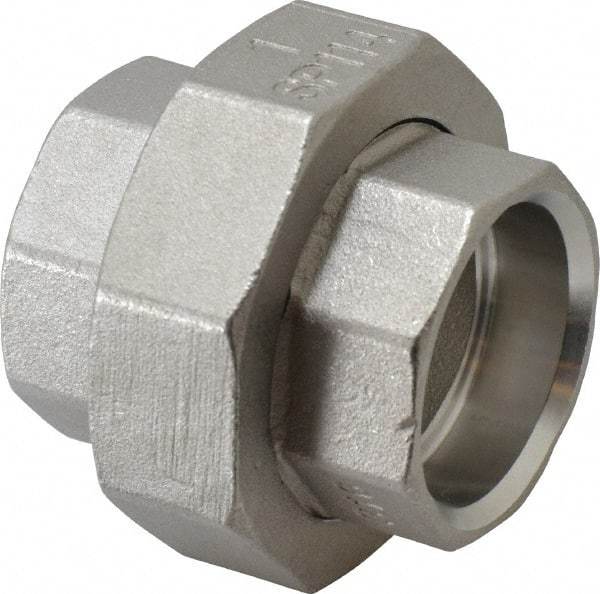 Merit Brass - 1" Grade 316 Stainless Steel Pipe Union - Socket Weld x Socket Weld End Connections, 150 psi - USA Tool & Supply