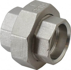 Merit Brass - 1" Grade 316 Stainless Steel Pipe Union - Socket Weld x Socket Weld End Connections, 150 psi - USA Tool & Supply