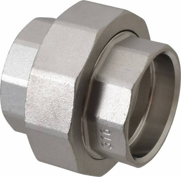 Merit Brass - 1-1/2" Grade 316 Stainless Steel Pipe Union - Socket Weld x Socket Weld End Connections, 150 psi - USA Tool & Supply