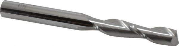 SGS - 7/16", 2" LOC, 7/16" Shank Diam, 4-1/2" OAL, 2 Flute, Solid Carbide Square End Mill - Single End, Uncoated, Spiral Flute, 30° Helix, Centercutting, Right Hand Cut, Right Hand Flute, Series 3L - USA Tool & Supply