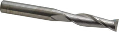 SGS - 1/2", 2" LOC, 1/2" Shank Diam, 4-1/2" OAL, 2 Flute, Solid Carbide Square End Mill - Single End, Uncoated, Spiral Flute, 30° Helix, Centercutting, Right Hand Cut, Right Hand Flute, Series 3L - USA Tool & Supply