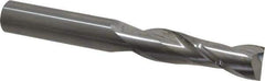 SGS - 5/8", 2-1/4" LOC, 5/8" Shank Diam, 5" OAL, 2 Flute, Solid Carbide Square End Mill - Single End, Uncoated, Spiral Flute, 30° Helix, Centercutting, Right Hand Cut, Right Hand Flute, Series 3L - USA Tool & Supply