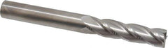 SGS - 1/2", 2" LOC, 1/2" Shank Diam, 4-1/2" OAL, 4 Flute, Solid Carbide Square End Mill - Single End, Uncoated, Spiral Flute, 30° Helix, Centercutting, Right Hand Cut, Right Hand Flute, Series 1L - USA Tool & Supply