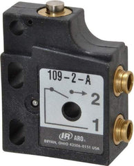 ARO/Ingersoll-Rand - 0.09 CV Rate, 3 Way Valve Mini Mechanical Valve - 5/32" NPT Inlet, 5/32" NPT Outlet, 150 Max psi, Straight Plunger - USA Tool & Supply