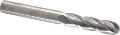 SGS - 1/2" Diam, 2" LOC, 4 Flute Solid Carbide Ball End Mill - Uncoated, Single End, 4-1/2" OAL, 1/2" Shank Diam, Spiral Flute - USA Tool & Supply