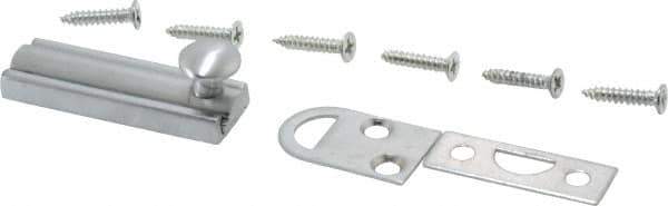 Don-Jo - 2" Long, 1/2" Wide Brass Slide Bolt - US26D Satin Chrome Plated - USA Tool & Supply