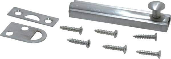 Don-Jo - 3" Long, 1/2" Wide Brass Slide Bolt - US26D Satin Chrome Plated - USA Tool & Supply