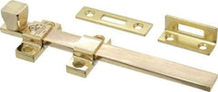 Don-Jo - 8" Long, 1" Wide Brass Surface Bolt - Polished Brass - USA Tool & Supply