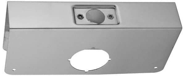 Don-Jo - 4" Wide x 9" High, Polished Brass Finish, Door Reinforcer - 1-3/4" Thick Door, 2-3/8" Backset - USA Tool & Supply