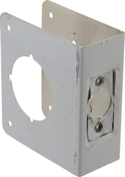 Don-Jo - 4" Wide x 4-1/2" High, Stainless Steel, Door Reinforcer - 1-3/4" Thick Door, 2-3/8" Backset - USA Tool & Supply