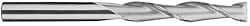 SGS - 5/16", 1-5/8" LOC, 5/16" Shank Diam, 4" OAL, 2 Flute, Solid Carbide Square End Mill - Single End, Uncoated, Spiral Flute, 30° Helix, Centercutting, Right Hand Cut, Right Hand Flute, Series 3EL - USA Tool & Supply