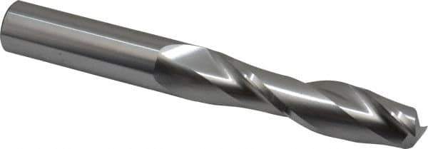 SGS - 3/4", 3" LOC, 3/4" Shank Diam, 6" OAL, 2 Flute, Solid Carbide Square End Mill - Single End, Uncoated, Spiral Flute, 30° Helix, Centercutting, Right Hand Cut, Right Hand Flute, Series 3EL - USA Tool & Supply