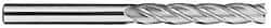SGS - 7/16", 3" LOC, 7/16" Shank Diam, 6" OAL, 4 Flute, Solid Carbide Square End Mill - Single End, Uncoated, Spiral Flute, 30° Helix, Centercutting, Right Hand Cut, Right Hand Flute, Series 1EL - USA Tool & Supply