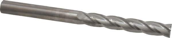 SGS - 1/2", 3" LOC, 1/2" Shank Diam, 6" OAL, 4 Flute, Solid Carbide Square End Mill - Single End, Uncoated, Spiral Flute, 30° Helix, Centercutting, Right Hand Cut, Right Hand Flute, Series 1EL - USA Tool & Supply