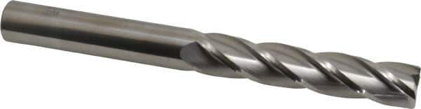 SGS - 5/8", 3" LOC, 5/8" Shank Diam, 6" OAL, 4 Flute, Solid Carbide Square End Mill - Single End, Uncoated, Spiral Flute, 30° Helix, Centercutting, Right Hand Cut, Right Hand Flute, Series 1EL - USA Tool & Supply