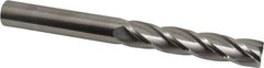 SGS - 5/8", 3" LOC, 5/8" Shank Diam, 6" OAL, 4 Flute, Solid Carbide Square End Mill - Single End, Uncoated, Spiral Flute, 30° Helix, Centercutting, Right Hand Cut, Right Hand Flute, Series 1EL - USA Tool & Supply