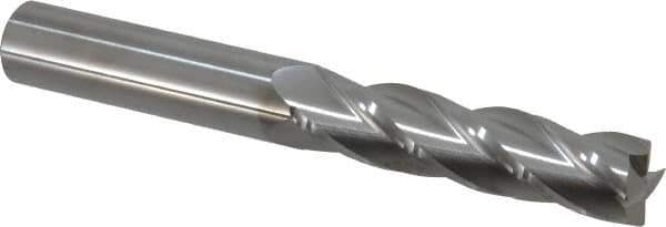 SGS - 3/4", 3" LOC, 3/4" Shank Diam, 6" OAL, 4 Flute, Solid Carbide Square End Mill - Single End, Uncoated, Spiral Flute, 30° Helix, Centercutting, Right Hand Cut, Right Hand Flute, Series 1EL - USA Tool & Supply