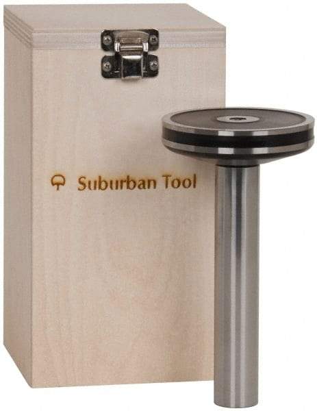 Suburban Tool - 1 Inch Cylinder Diameter, 3-3/8 Inch Base Diameter, 6-1/2 Inch High, Magnetic Base, Steel Cylinder Square - 0.0001 Inch Accuracy, Includes Wooden Storage Case - USA Tool & Supply