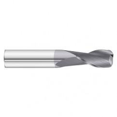 3/16 Dia. x 2 Overall Length 2-Flute .020 C/R Solid Carbide SE End Mill-Round Shank-Center Cut-TiAlN - USA Tool & Supply