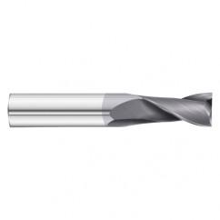 13/32 Dia. x 2-3/4 Overall Length 2-Flute Square End Solid Carbide SE End Mill-Round Shank-Center Cut-TiAlN - USA Tool & Supply