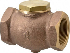 Conrader - 1-1/2" Bronze Check Valve - Inline, FNPT x FNPT - USA Tool & Supply