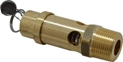 Conrader - 3/4" Inlet, ASME Safety Relief Valve - 150 Max psi, Brass, 595 Cubic' per Min - USA Tool & Supply