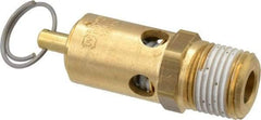Conrader - 1/2" Inlet, ASME Safety Relief Valve - 150 Max psi, Brass, 274 Cubic' per Min - USA Tool & Supply