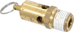Conrader - 1/2" Inlet, ASME Safety Relief Valve - 200 Max psi, Brass, 358 Cubic' per Min - USA Tool & Supply
