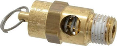 Conrader - 1/4" Inlet, ASME Safety Relief Valve - 125 Max psi, Brass, 116 Cubic' per Min - USA Tool & Supply