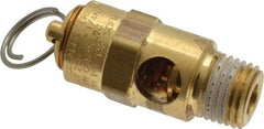 Conrader - 1/4" Inlet, ASME Safety Relief Valve - 150 Max psi, Brass, 136 Cubic' per Min - USA Tool & Supply