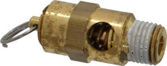 Conrader - 1/4" Inlet, ASME Safety Relief Valve - 200 Max psi, Brass, 178 Cubic' per Min - USA Tool & Supply
